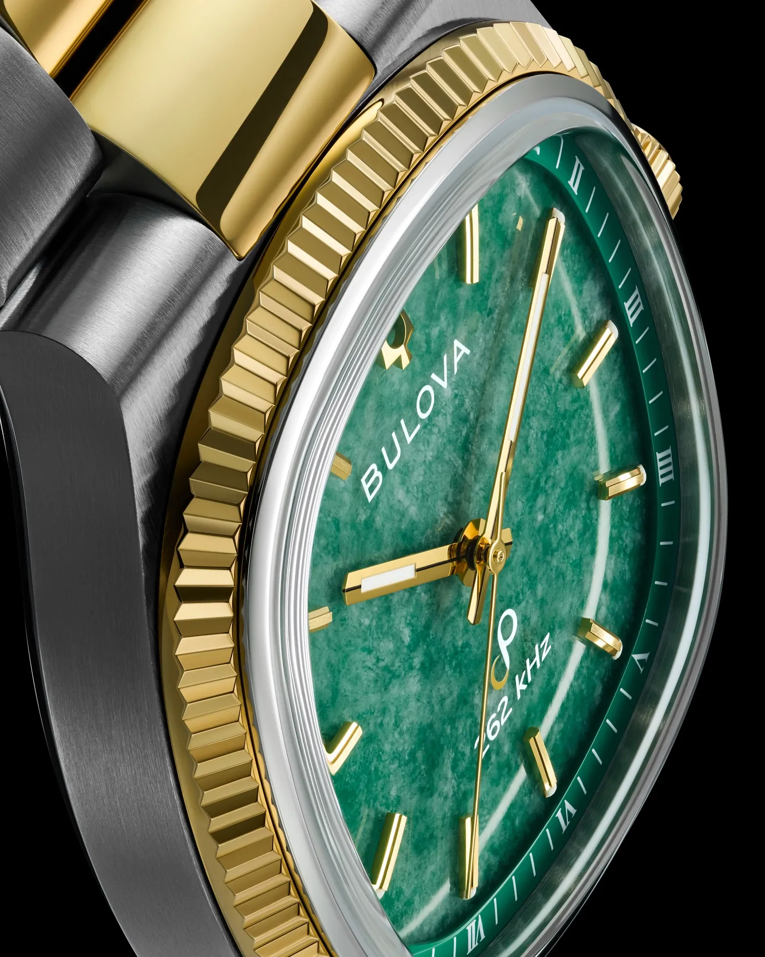 Green Dial Stainless Steel Bracelet Super Seville 98A336 | Bulova